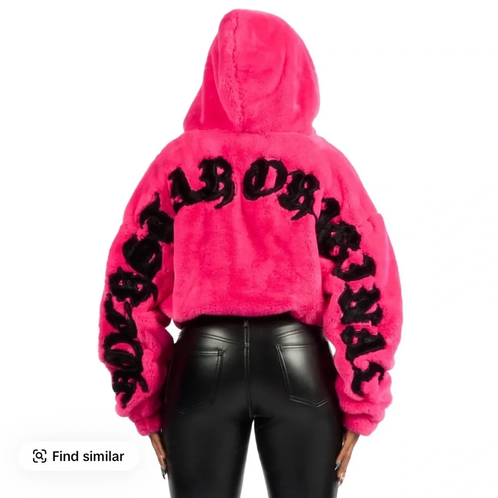 Rockstar Original Neon Pink Inany Fur Jacket - Picture 2 of 13